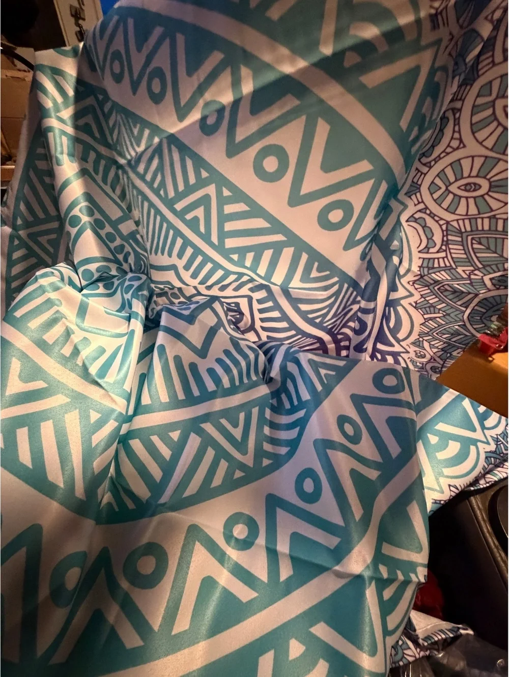Anthosone Mandala Beach Towel - Vibrant Purple and Turquoise